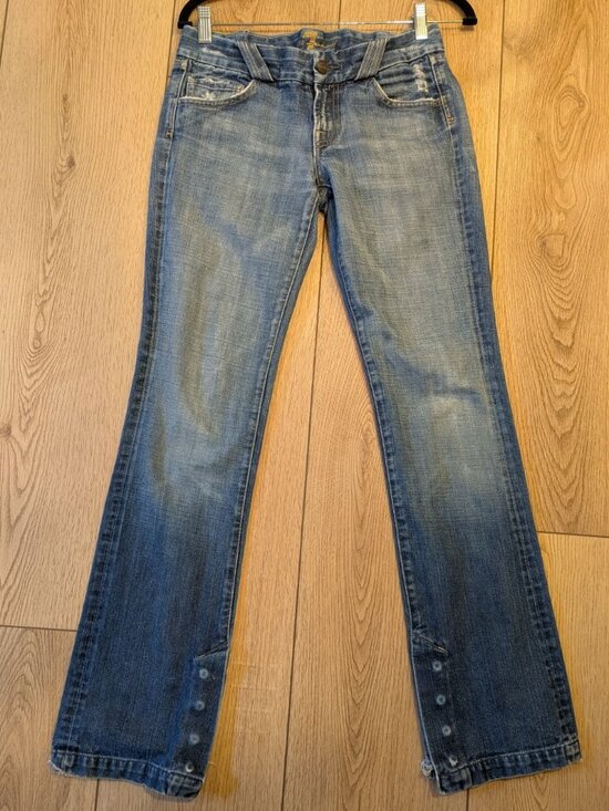 7 For All Mankind Denim - 7 For All Mankind Button Vent Hem Straight Jeans size 26